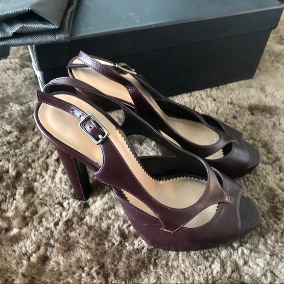 Emporio Armani platform heels in burgundy size 37 - Picture 5 of 8